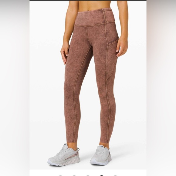 Lululemon Fast and Free Iced Dye Brown Earth Leggings-25" - Picture 1 of 6
